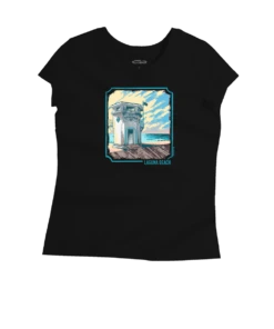 Laguna Beach Lifeguard Tower - Jet Black Short Sleeve Pima T-Shirt