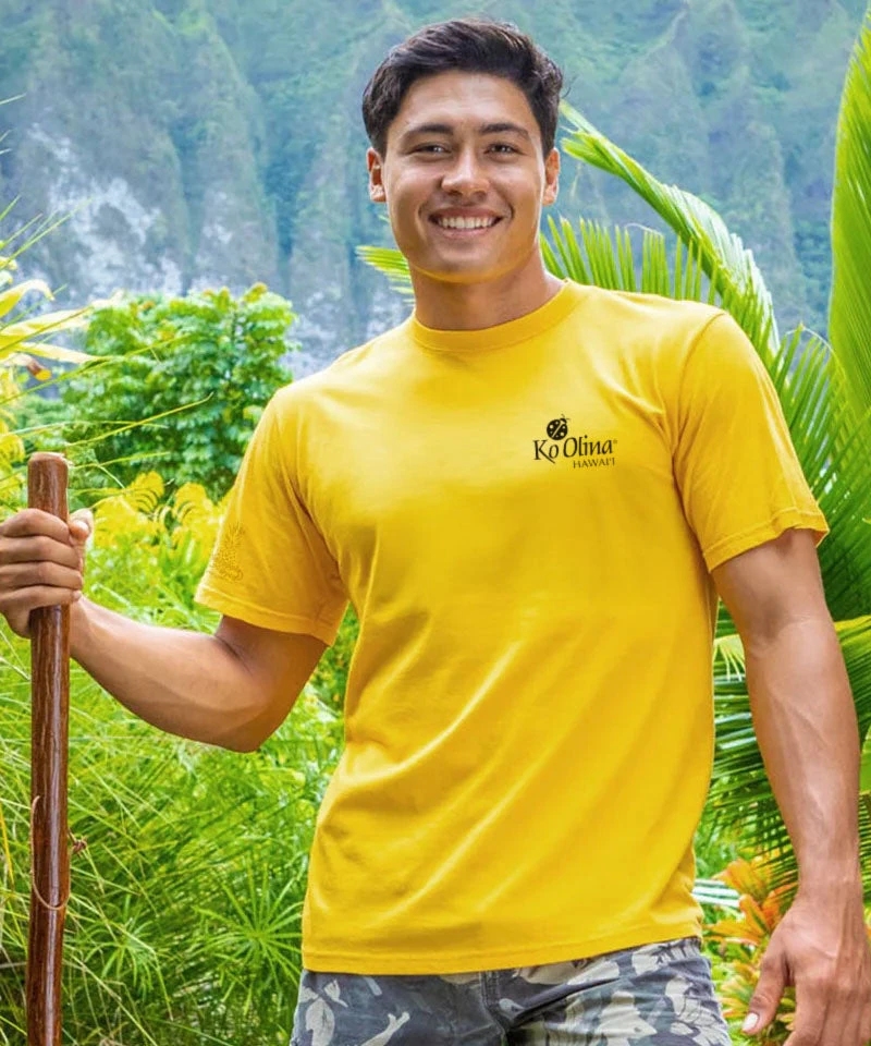 Koolina Fire Dance - Pineapple Dyed Short Sleeve Crewneck T-Shirt 3 Koolina Fire Dance - Pineapple Dyed Short Sleeve Crewneck T-Shirt - Image 3