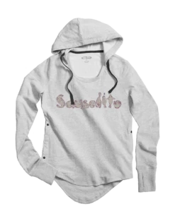 Sausalito Seals Sketch - White Gray Heather Long Sleeve Harmony Hooded T