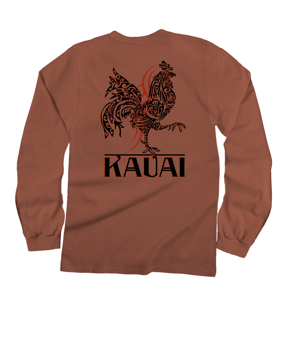 Tribal Chicken - Chile Dyed Long Sleeve Crewneck T-Shirt 1 Tribal Chicken - Chile Dyed Long Sleeve Crewneck T-Shirt