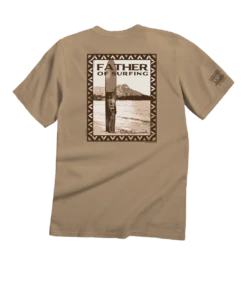 Duke Kahanamoku Father Of Surfing - Kona Coffee Dyed Short Sleeve Crewneck T-Shirt
