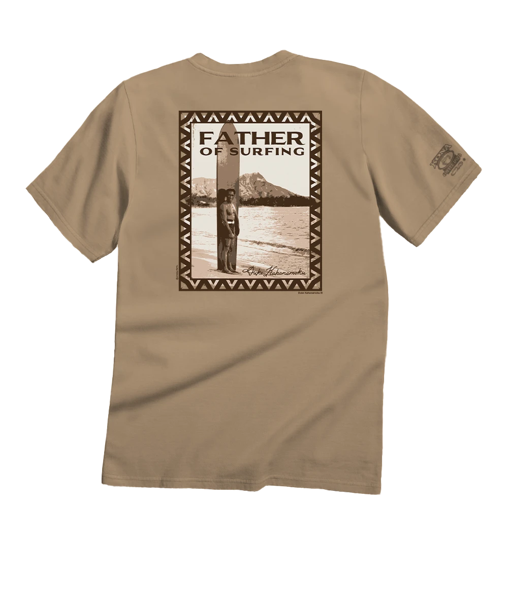 Duke Kahanamoku Father Of Surfing - Kona Coffee Dyed Short Sleeve Crewneck T-Shirt 1 Duke Kahanamoku Father Of Surfing - Kona Coffee Dyed Short Sleeve Crewneck T-Shirt