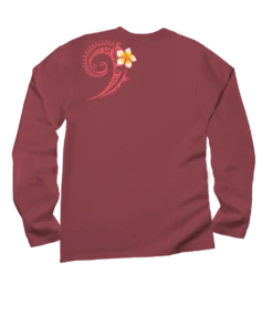 Plumeria Tatau - Paradise Red Dyed Long Sleeve Crewneck T-Shirt 7 Plumeria Tatau - Paradise Red Dyed Long Sleeve Crewneck T-Shirt -Crazy Shirts Sale Store 2016991 1A