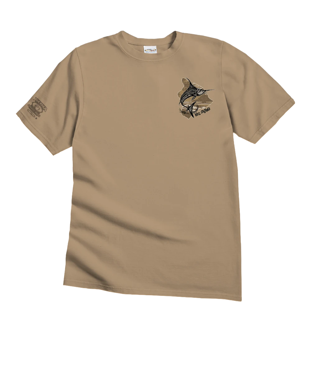 Marlin Of Hawaii - Kona Coffee Dyed Short Sleeve Crewneck T-Shirt 4 Marlin Of Hawaii - Kona Coffee Dyed Short Sleeve Crewneck T-Shirt - Image 4