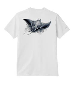 Tribal Manta Ray - White Short Sleeve Pima T-Shirt