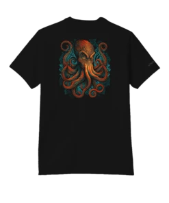 Tribal Octopus - Jet Black Short Sleeve Pima T-Shirt