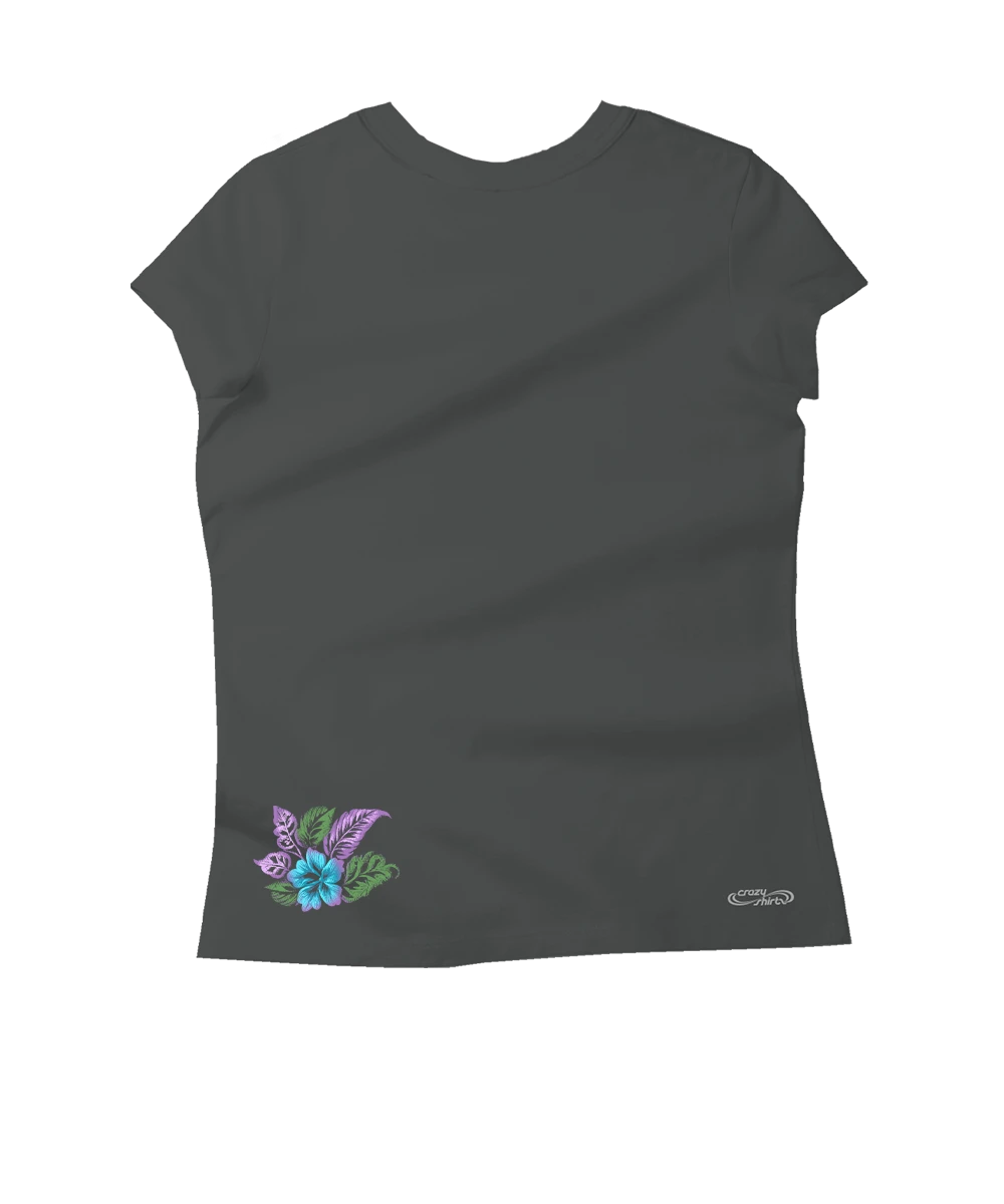 Elegant Floral Band - Graphite Short Sleeve Pima T-Shirt 4 Elegant Floral Band - Graphite Short Sleeve Pima T-Shirt - Image 4