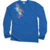 Tribal Floral Turtle - Blue Hawaii Dyed Long Sleeve Crewneck T-Shirt