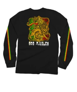 Bob Marley Lion Of Judah - Black Long Sleeve Crewneck T-Shirt