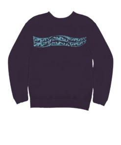 Honu Wave Tattoo - Blackberry Dyed Long Sleeve Sweatshirt -Crazy Shirts Sale Store 2017397 1A