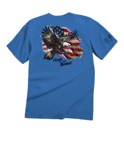Brave Eagle Flag - Blue Hawaii Dyed Short Sleeve Crewneck T-Shirt