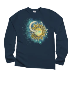 Luna Sol - Navy Long Sleeve Crewneck T-Shirt
