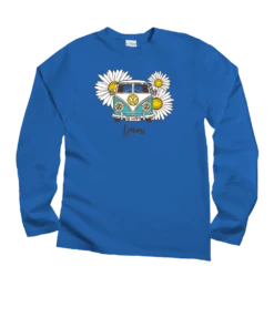 Volkswagen Be Happy - Blue Hawaii Dyed Long Sleeve Crewneck T-Shirt