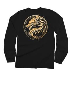 Dragon Medallion - Black Long Sleeve Crewneck T-Shirt