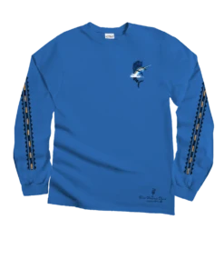 Sailfish Florida - Blue Hawaii Dyed Long Sleeve Crewneck T-Shirt -Crazy Shirts Sale Store 2017563 1A