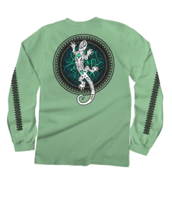 Gecko Sun - Key Lime Dyed Long Sleeve Crewneck T-Shirt