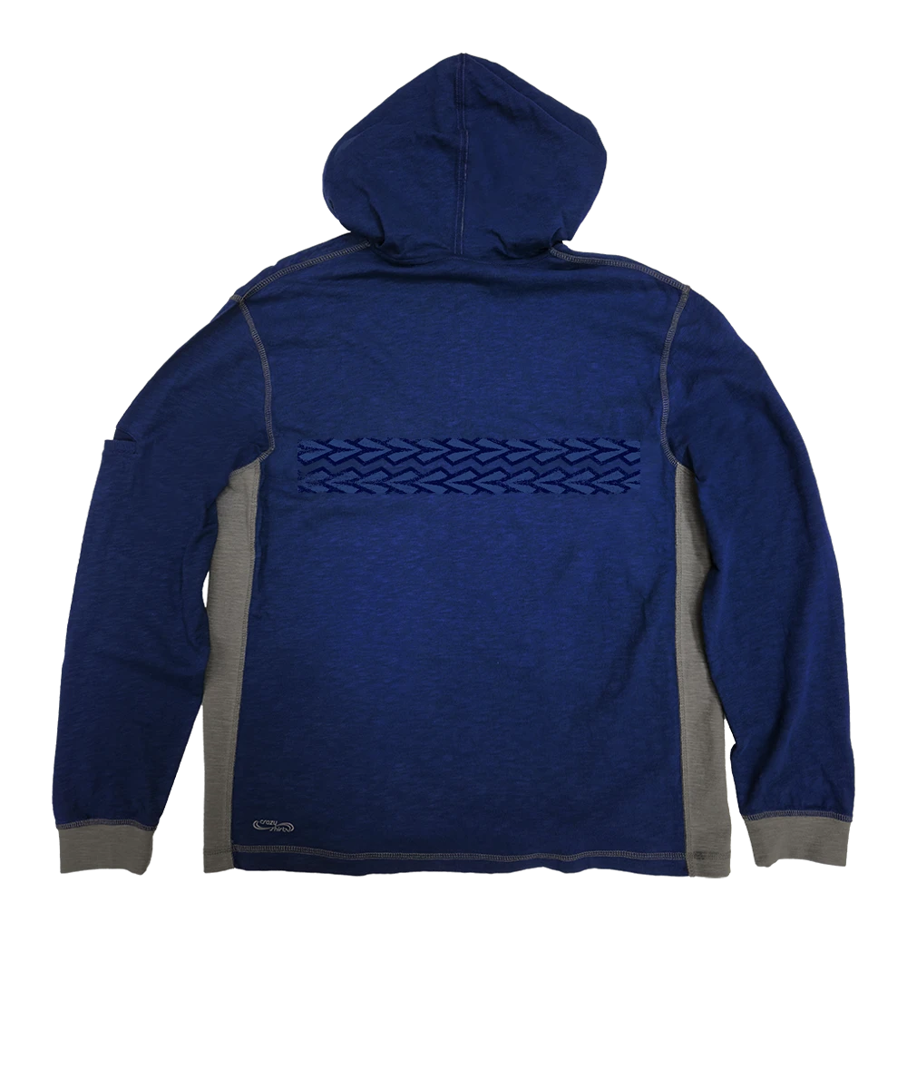 Tribal Hook Band - Midnight/Gray Long Sleeve Longboard Hooded Tee 4 Tribal Hook Band - Midnight/Gray Long Sleeve Longboard Hooded Tee - Image 4