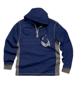 Tribal Hook Band - Midnight/Gray Long Sleeve Longboard Hooded Tee