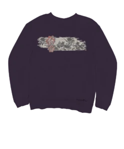 Hibiscus Surf - Blackberry Dyed Long Sleeve Sweatshirt