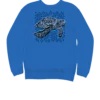 Tribal Sea Turtle - Blue Hawaii Dyed Long Sleeve Sweatshirt