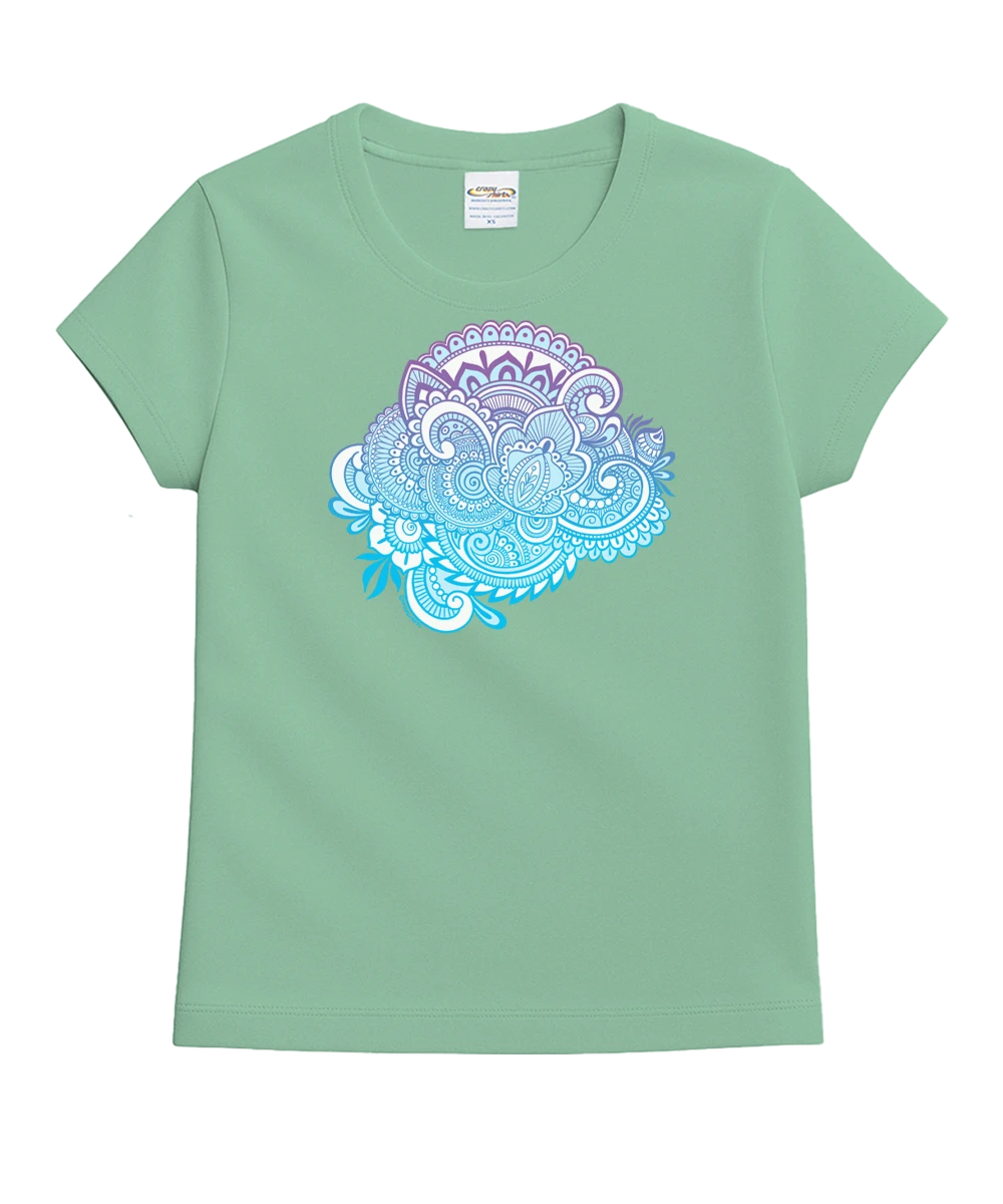 Henna Bloom - Key Lime Dyed Short Sleeve Crewneck T-Shirt 1 Henna Bloom - Key Lime Dyed Short Sleeve Crewneck T-Shirt