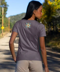 Blossom Quilt - Graphite Short Sleeve Pima T-Shirt -Crazy Shirts Sale Store 2017601 1A