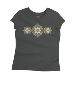 Blossom Quilt - Graphite Short Sleeve Pima T-Shirt