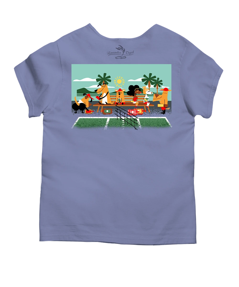 Hawaiian Humane Society Adopt A Dog Pickleball - Lavender Dyed Short Sleeve Scoop Neck T-Shirt 4 Hawaiian Humane Society Adopt A Dog Pickleball - Lavender Dyed Short Sleeve Scoop Neck T-Shirt - Image 4