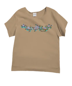 Watercolor Honu - Kona Coffee Dyed Short Sleeve Scoop Neck T-Shirt