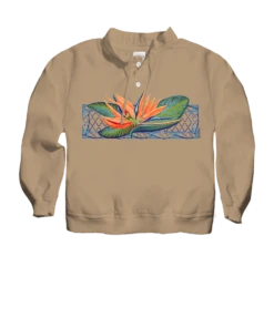 Bird Of Paradise - Kona Coffee Dyed Long Sleeve Lightweight Pullover