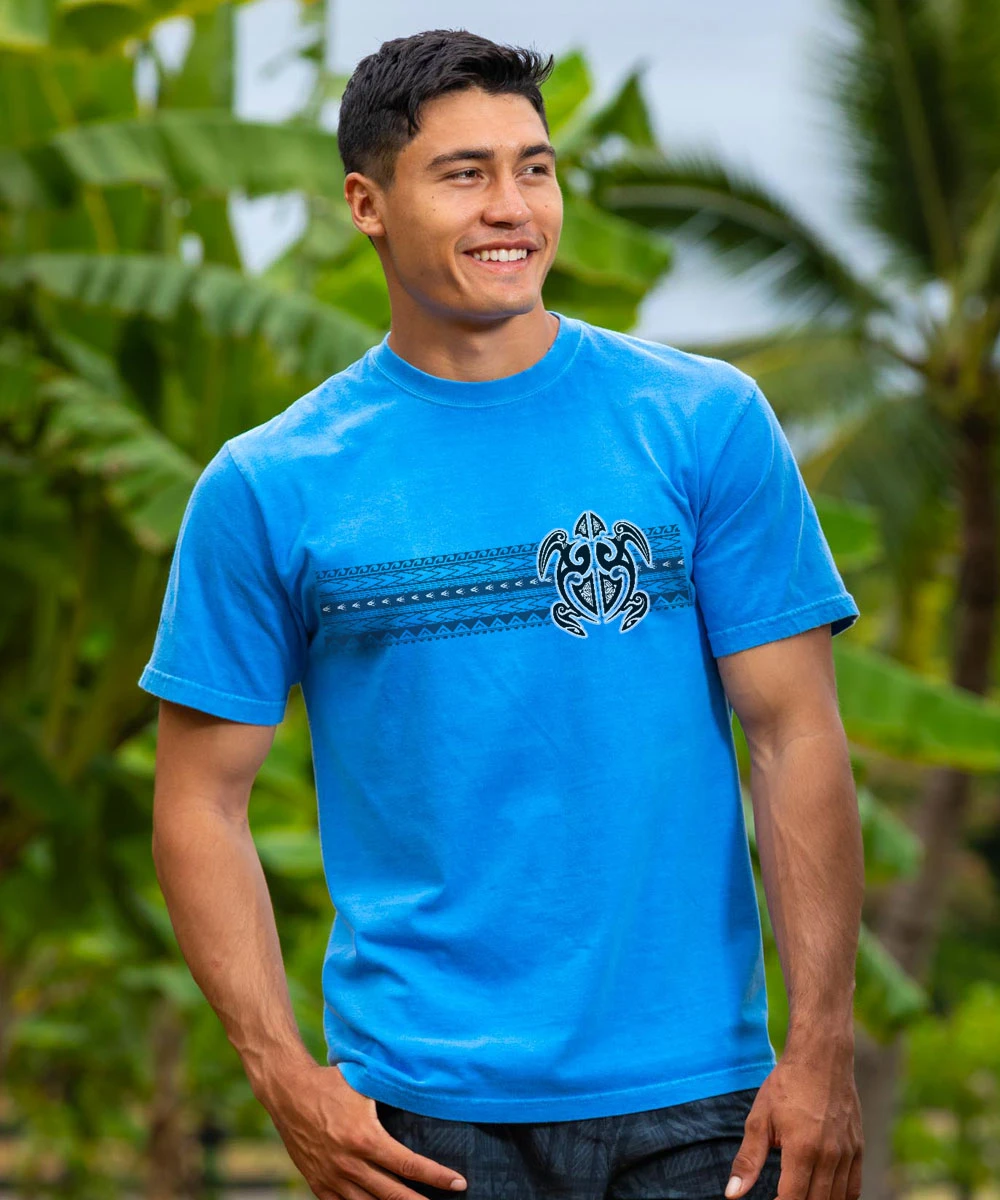 Ehukai Band - Blue Hawaii Dyed Short Sleeve Crewneck T-Shirt 2 Ehukai Band - Blue Hawaii Dyed Short Sleeve Crewneck T-Shirt - Image 2