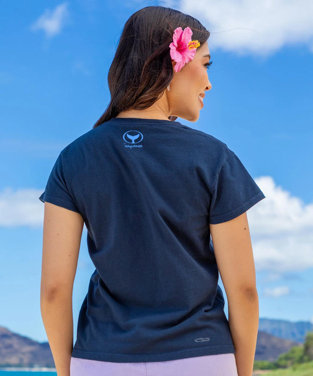 Wyland® Humpbacks - Navy Short Sleeve Crewneck T-Shirt 3 Wyland® Humpbacks - Navy Short Sleeve Crewneck T-Shirt - Image 3