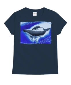Wyland® Humpbacks - Navy Short Sleeve Crewneck T-Shirt