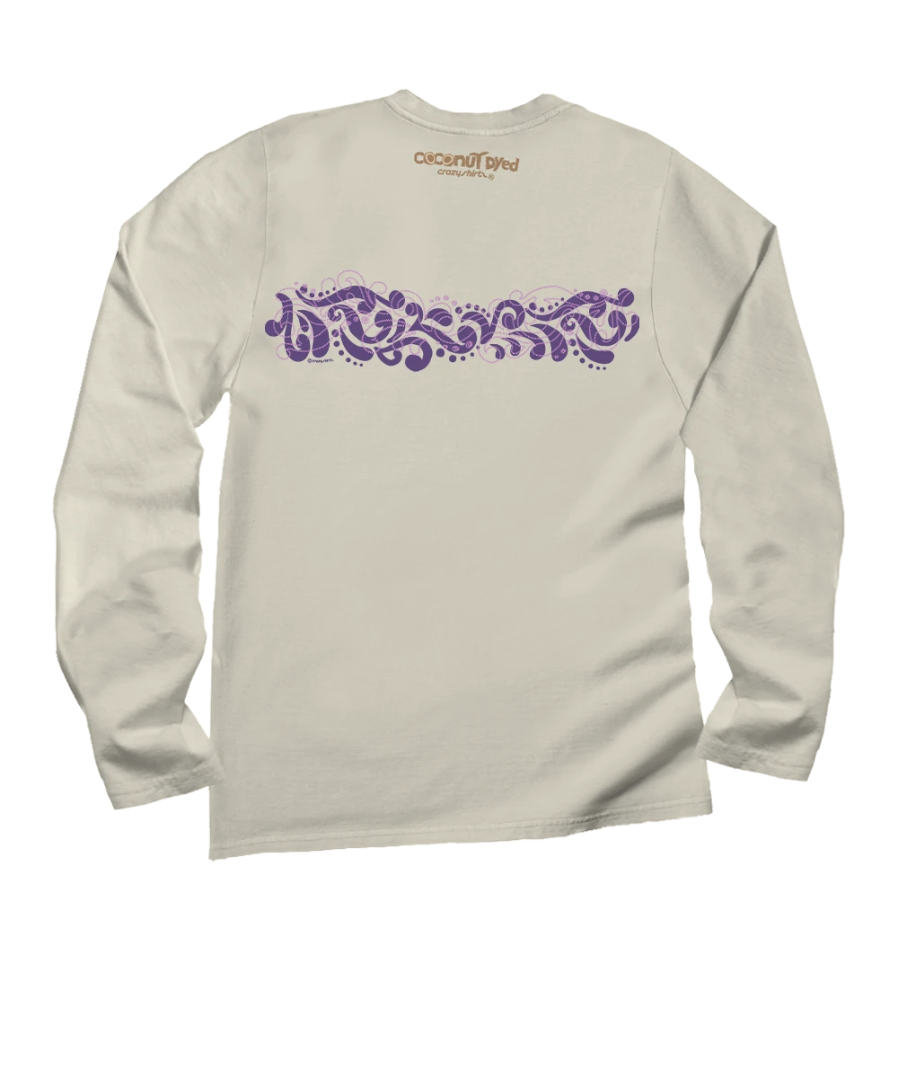 Twirling Band Swirls - Coconut Dyed Long Sleeve Crewneck T-Shirt 4 Twirling Band Swirls - Coconut Dyed Long Sleeve Crewneck T-Shirt - Image 4