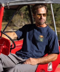 Jeep® Sunset River - Navy Short Sleeve Crewneck T-Shirt -Crazy Shirts Sale Store 2017768 1A