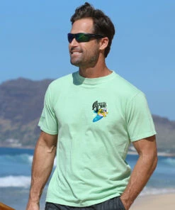 Grateful Dead Pool Party - Key Lime Dyed Short Sleeve Crewneck T-Shirt -Crazy Shirts Sale Store 2017902 2A