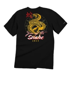 Year Of The Snake 2025 - Black Short Sleeve Crewneck T-Shirt
