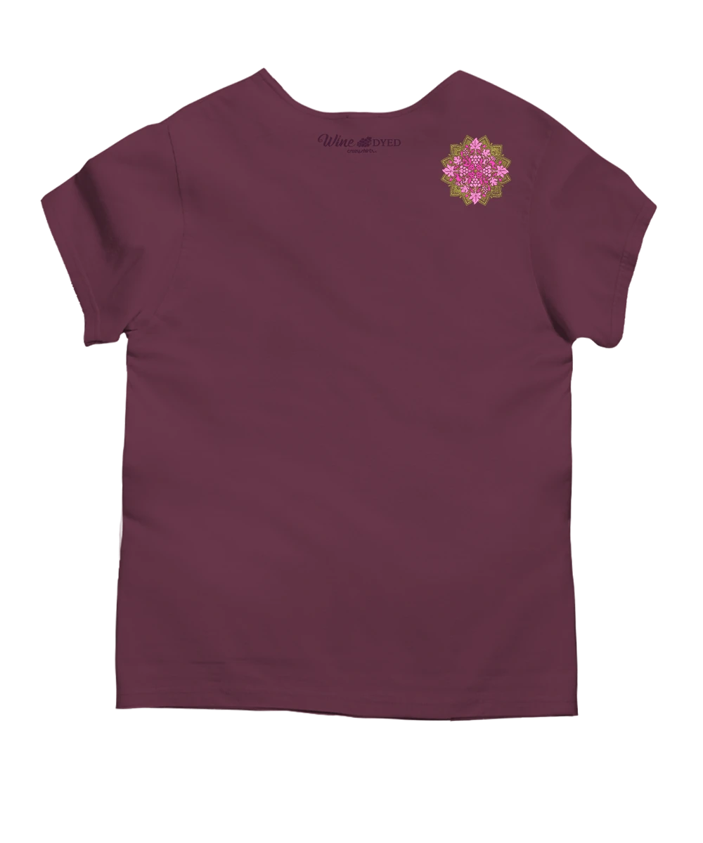 Wine Quilt - Wine Dyed Short Sleeve Scoop Neck T-Shirt 4 Wine Quilt - Wine Dyed Short Sleeve Scoop Neck T-Shirt - Image 4