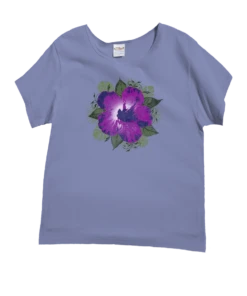 Hibiscus Solo - Lavender Dyed Short Sleeve Scoop Neck T-Shirt