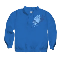 Pua Stamp - Blue Hawaii Dyed Long Sleeve Lightweight Pullover