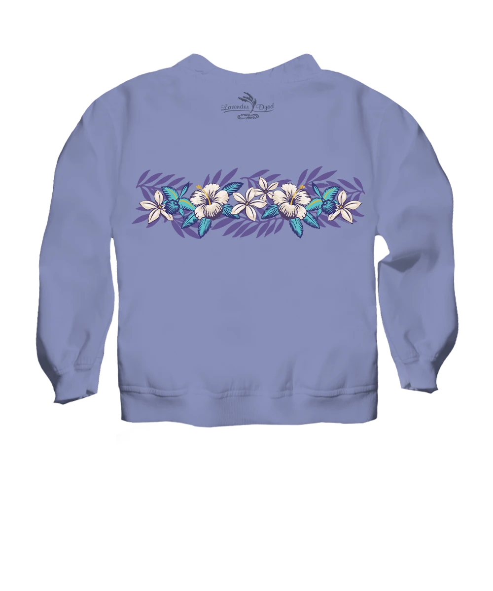 Tropical Florals - Lavender Dyed Long Sleeve Lightweight Pullover 4 Tropical Florals - Lavender Dyed Long Sleeve Lightweight Pullover - Image 4