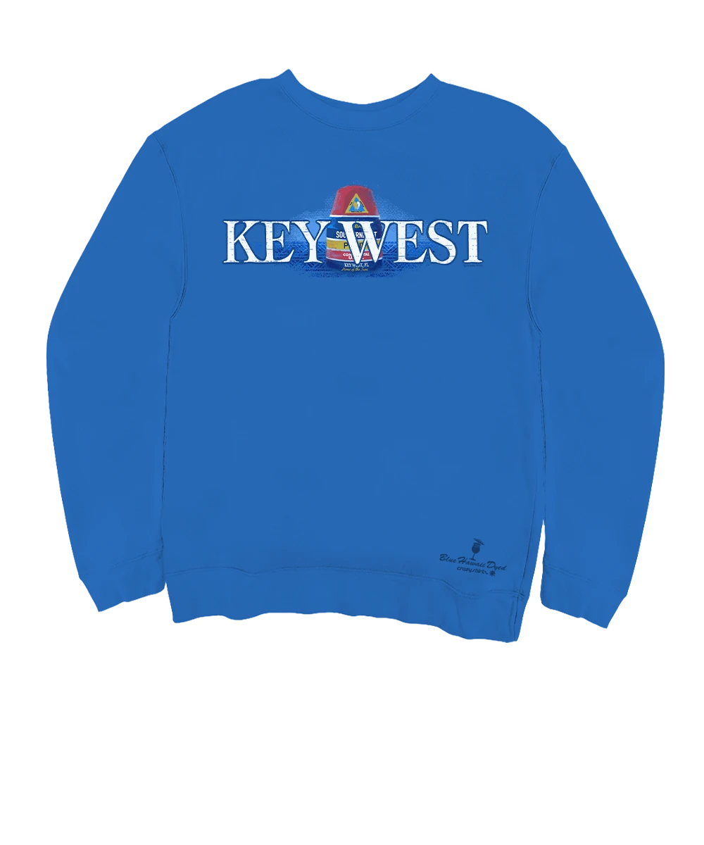 Key West Bouy - Blue Hawaii Dyed Long Sleeve Sweatshirt 1 Key West Bouy - Blue Hawaii Dyed Long Sleeve Sweatshirt