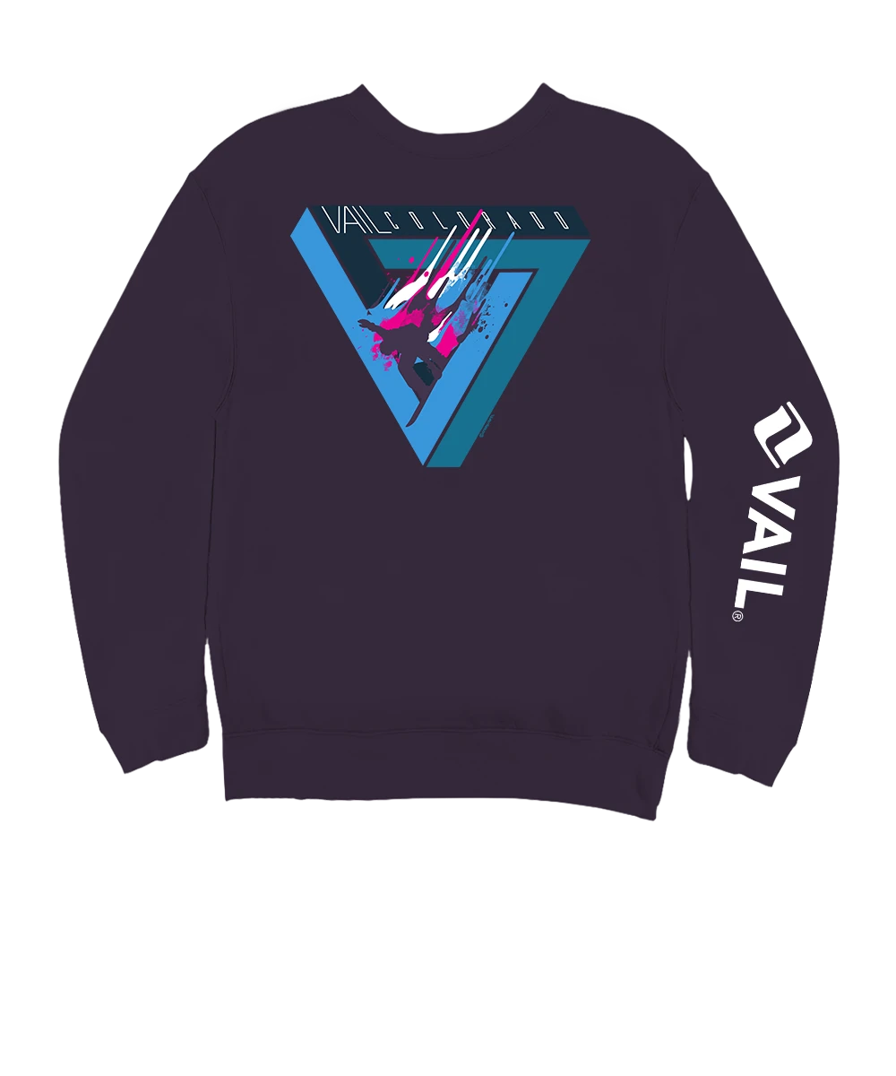 Vail Resort Vail Triangle - Blackberry Dyed Long Sleeve Sweatshirt 1 Vail Resort Vail Triangle - Blackberry Dyed Long Sleeve Sweatshirt