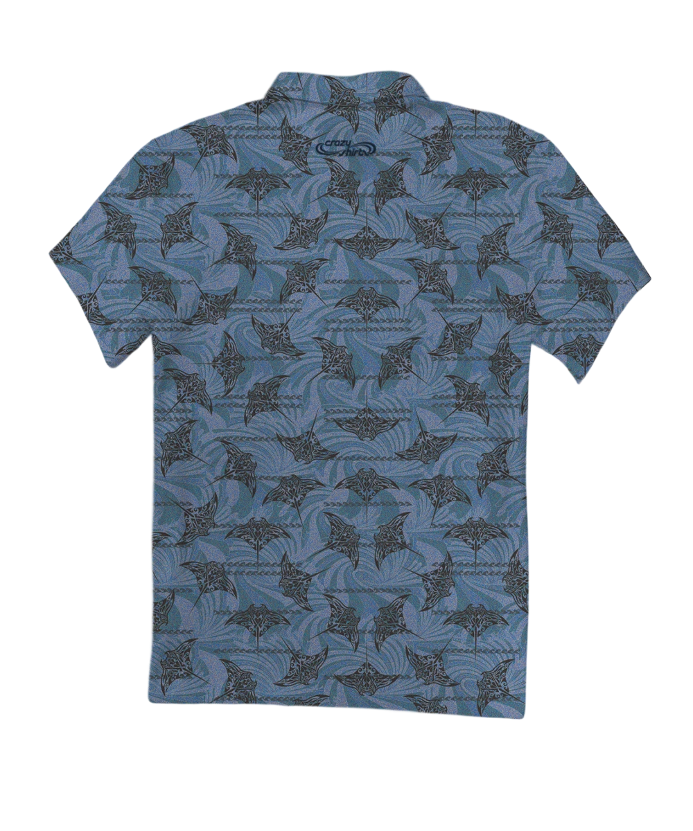 Manta Current - Steele Short Sleeve Hawaiian Polo Shirt 4 Manta Current - Steele Short Sleeve Hawaiian Polo Shirt - Image 4