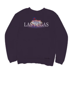Las Vegas Sign - Blackberry Dyed Long Sleeve Sweatshirt