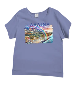 Lahaina Watercolor - Lavender Dyed Short Sleeve Scoop Neck T-Shirt