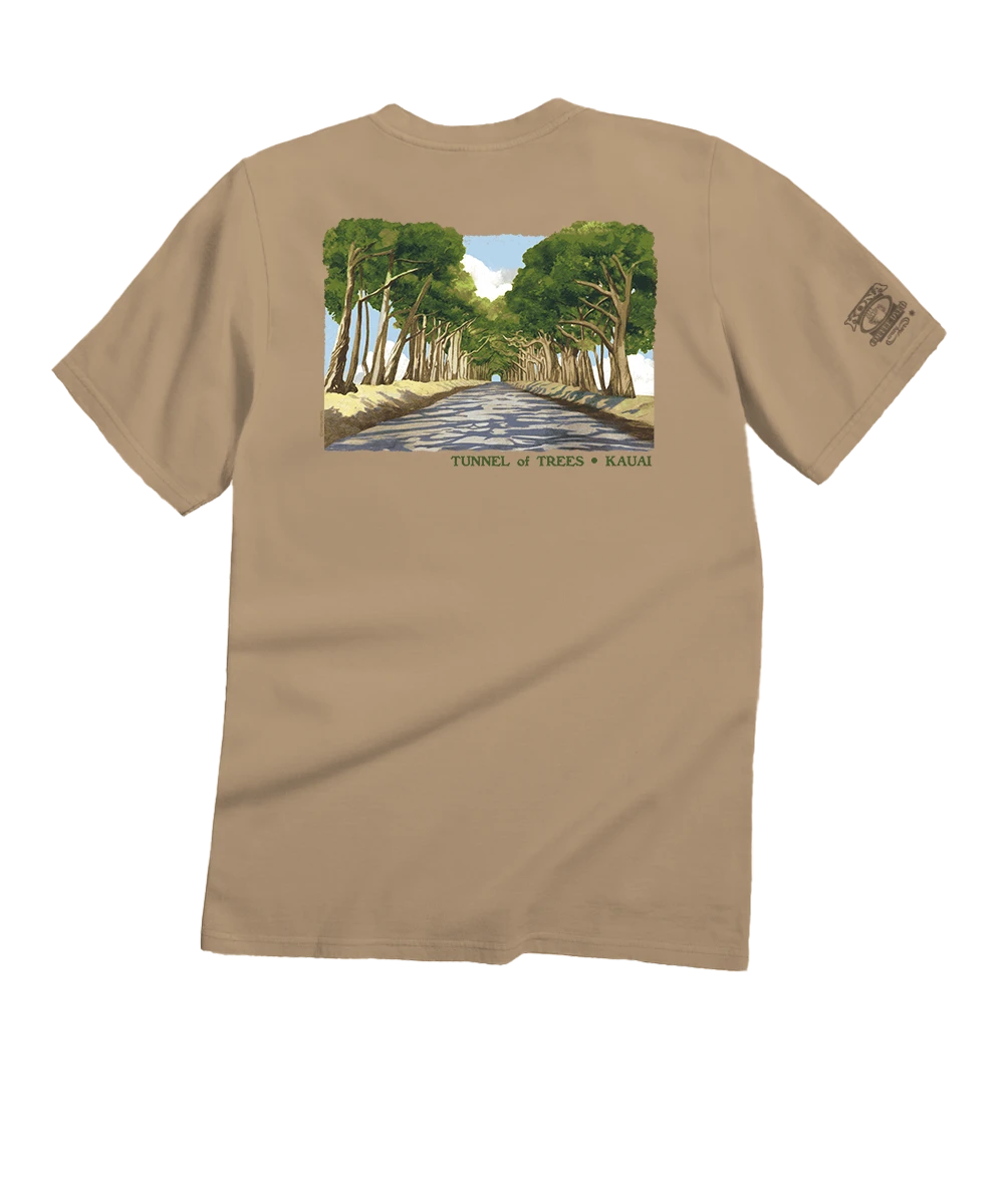 Tunnel Of Trees - Kona Coffee Dyed Short Sleeve Crewneck T-Shirt 1 Tunnel Of Trees - Kona Coffee Dyed Short Sleeve Crewneck T-Shirt