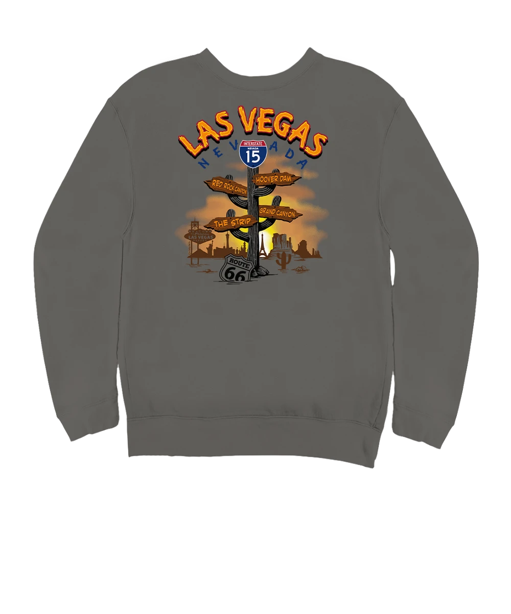 Las Vegas Signs - Crater Dyed® Long Sleeve Sweatshirt 1 Las Vegas Signs - Crater Dyed® Long Sleeve Sweatshirt