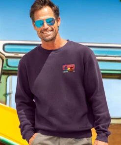 Painted Lido Beach - Blackberry Dyed Long Sleeve Sweatshirt -Crazy Shirts Sale Store 2018120 1A