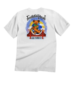 Grateful Dead Golden Gate Bear - White Short Sleeve Crewneck T-Shirt